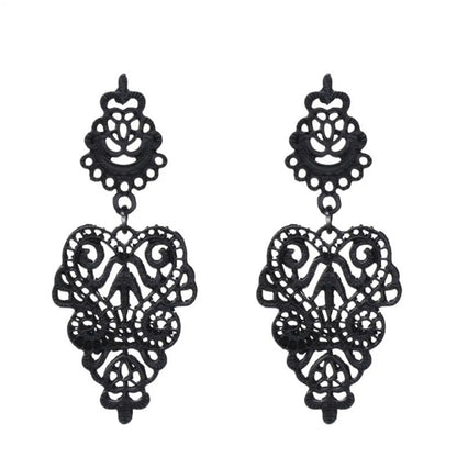 Basic Retro Leaves Alloy Hollow Out Women'S Drop Earrings