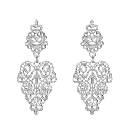 Basic Retro Leaves Alloy Hollow Out Women'S Drop Earrings