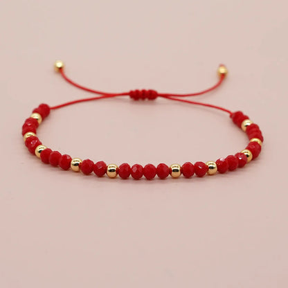 Basic Retro Shiny Solid Color Glass Wholesale Bracelets