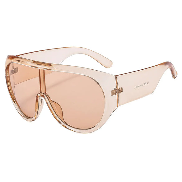 Basic Retro Solid Color Pc Special-Shaped Mirror Full Frame Women'S Sunglasses