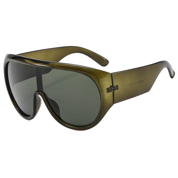 Basic Retro Solid Color Pc Special-Shaped Mirror Full Frame Women'S Sunglasses