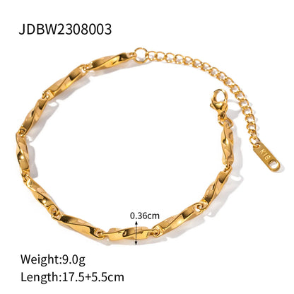 Wholesale Jewelry Basic Retro Solid Color 304 Stainless Steel Plating Bracelets Necklace