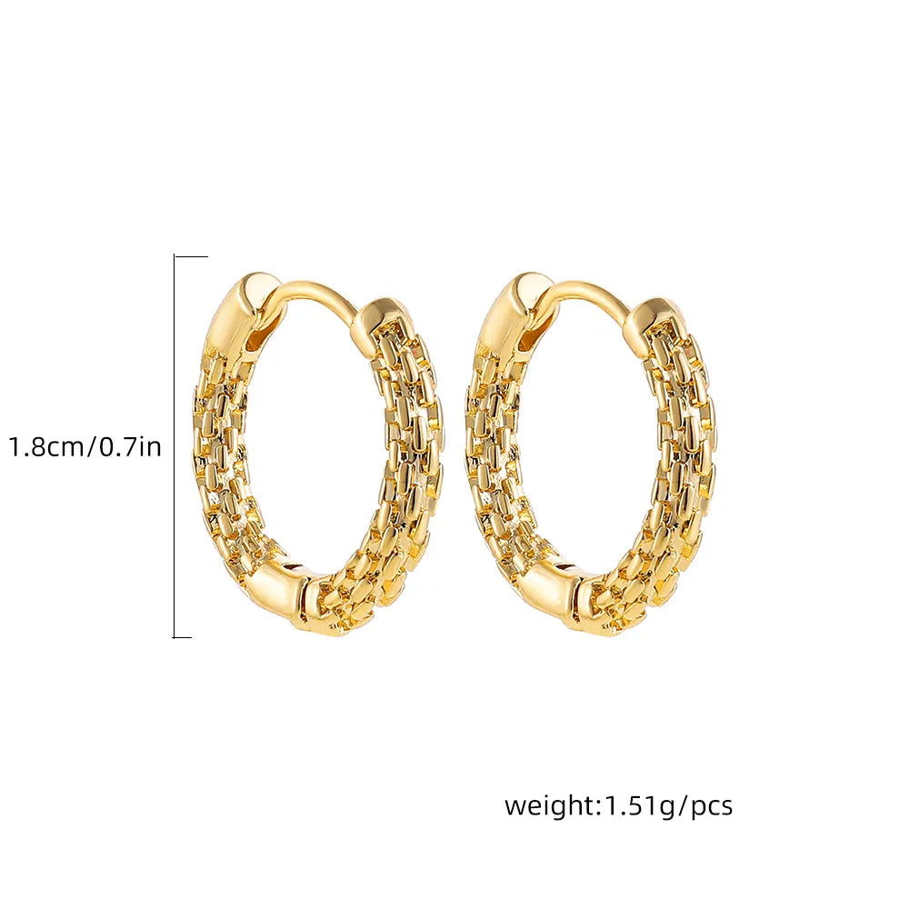 Basic Round Square Oval Alloy Plating Rhinestones Earrings 1 Pair