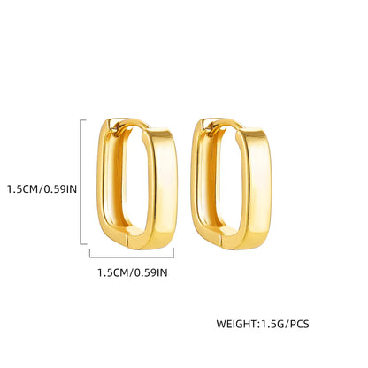 Basic Round Square Oval Alloy Plating Rhinestones Earrings 1 Pair