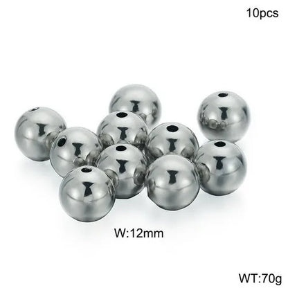 10 Pieces Diameter 4mm Diameter 5mm Diameter 8mm Stainless Steel 18K Gold Plated Round Polished Beads