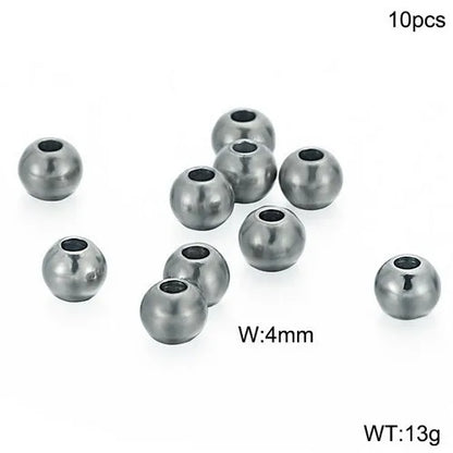 10 Pieces Diameter 4mm Diameter 5mm Diameter 8mm Stainless Steel 18K Gold Plated Round Polished Beads