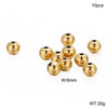 10 Pieces Diameter 4mm Diameter 5mm Diameter 8mm Stainless Steel 18K Gold Plated Round Polished Beads
