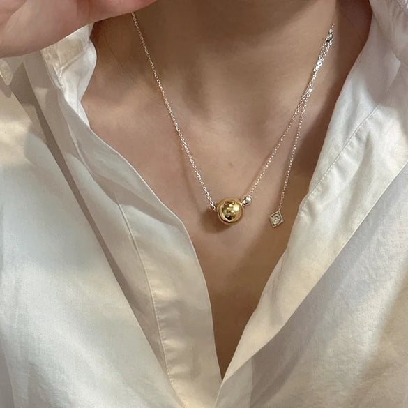 Basic Round Sterling Silver Pendant Necklace In Bulk