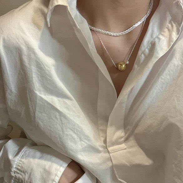 Basic Round Sterling Silver Pendant Necklace In Bulk