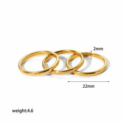 Basic Simple Style Circle Stainless Steel Plating 18k Gold Plated Rings