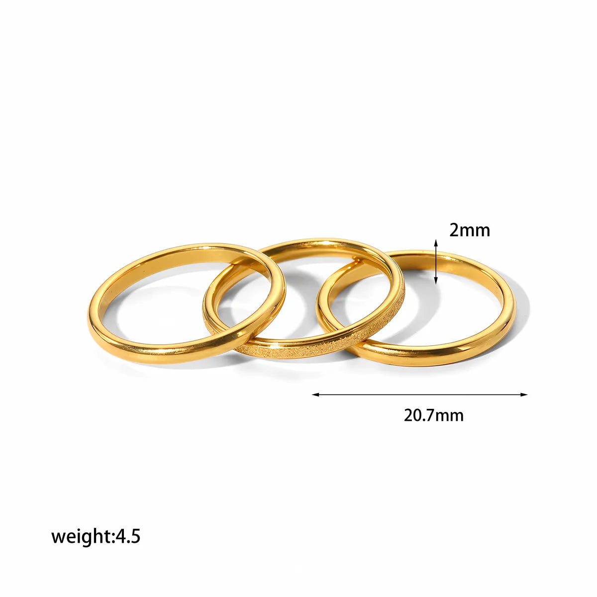 Basic Simple Style Circle Stainless Steel Plating 18k Gold Plated Rings