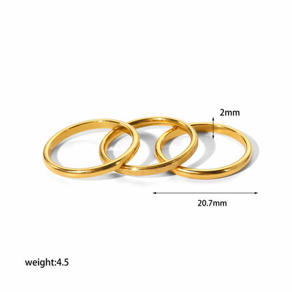 Basic Simple Style Circle Stainless Steel Plating 18k Gold Plated Rings