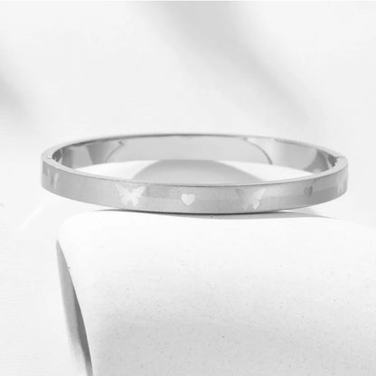 Basic Simple Style Classic Style Butterfly Titanium Steel Bangle In Bulk