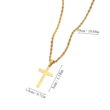 Basic Simple Style Classic Style Cross 304 Stainless Steel 18K Gold Plated Men'S Pendant Necklace