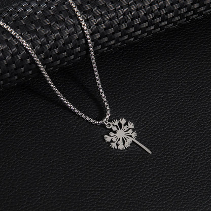 Basic Simple Style Classic Style Dandelion 201 Stainless Steel Unisex Pendant Necklace