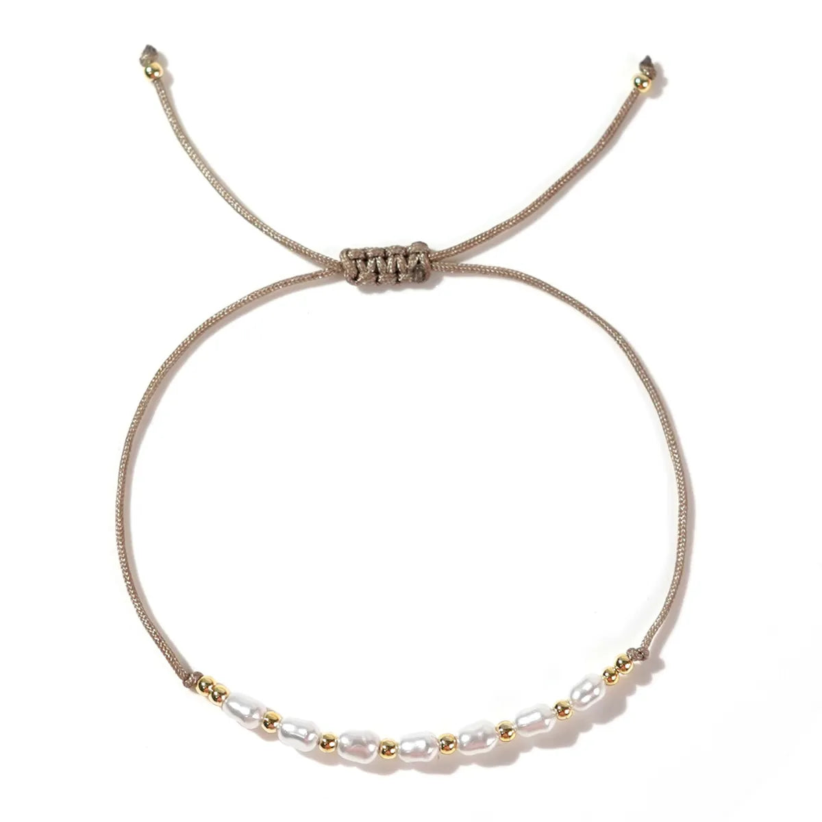 Basic Simple Style Classic Style Geometric Imitation Pearl Copper Wholesale Drawstring Bracelets