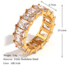 Wholesale Jewelry Basic Simple Style Classic Style Geometric 304 Stainless Steel Zircon 18K Gold Plated Plating Inlay Rings