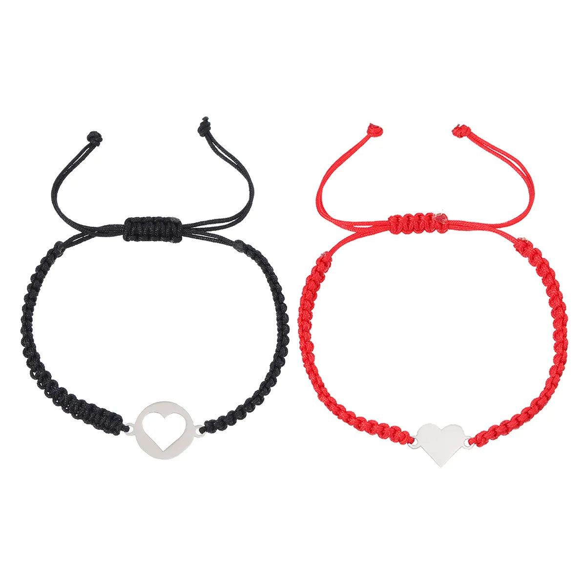 Basic Simple Style Classic Style Heart Shape 304 Stainless Steel Nylon Couple Bracelets