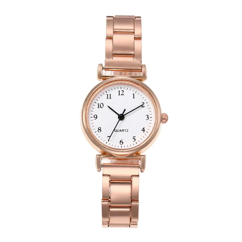 Basic Simple Style Classic Style Round Single Folding Buckle Quartz Women'S Watches