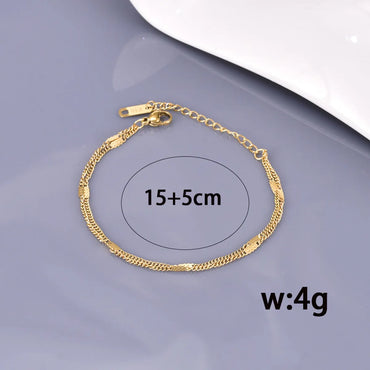 Basic Simple Style Classic Style Solid Color 304 Stainless Steel Titanium Steel 18K Gold Plated Bracelets In Bulk