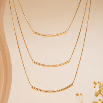 Basic Simple Style Classic Style Solid Color Copper Wholesale Layered Necklaces