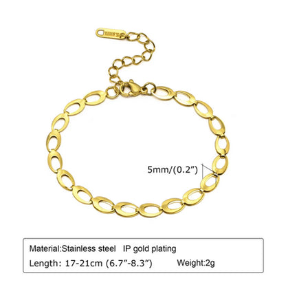 Basic Simple Style Classic Style Solid Color Titanium Steel Bracelets In Bulk