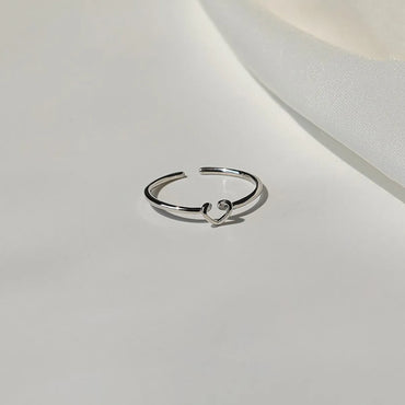 Basic Simple Style Commute Heart Shape Copper Open Rings