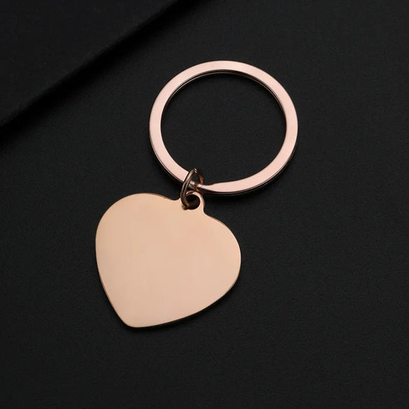Basic Simple Style Customization Laser Engraving Heart Shape 201 Stainless Steel Plating Unisex Bag Pendant Keychain
