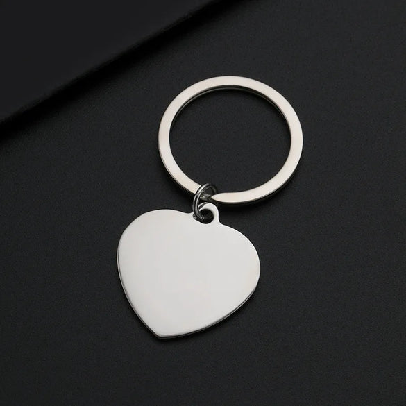 Basic Simple Style Customization Laser Engraving Heart Shape 201 Stainless Steel Plating Unisex Bag Pendant Keychain