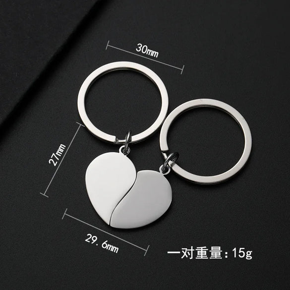 Basic Simple Style Customization Laser Engraving Heart Shape 201 Stainless Steel Unisex Bag Pendant Keychain