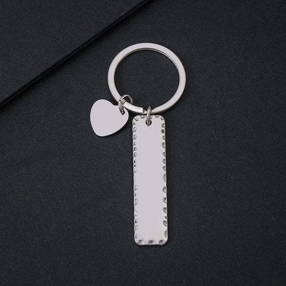 Basic Simple Style Customization Laser Engraving Long Strip 201 Stainless Steel Plating Unisex Bag Pendant Keychain