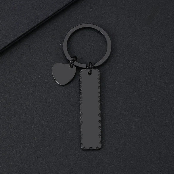 Basic Simple Style Customization Laser Engraving Long Strip 201 Stainless Steel Plating Unisex Bag Pendant Keychain