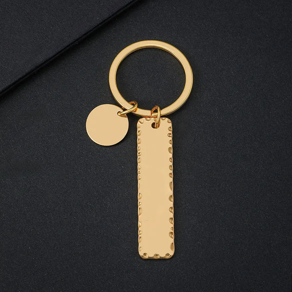 Basic Simple Style Customization Laser Engraving Long Strip 201 Stainless Steel Plating Unisex Bag Pendant Keychain