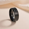 Basic Simple Style Geometric 201 Stainless Steel Plating Black Plated Men'S Rings