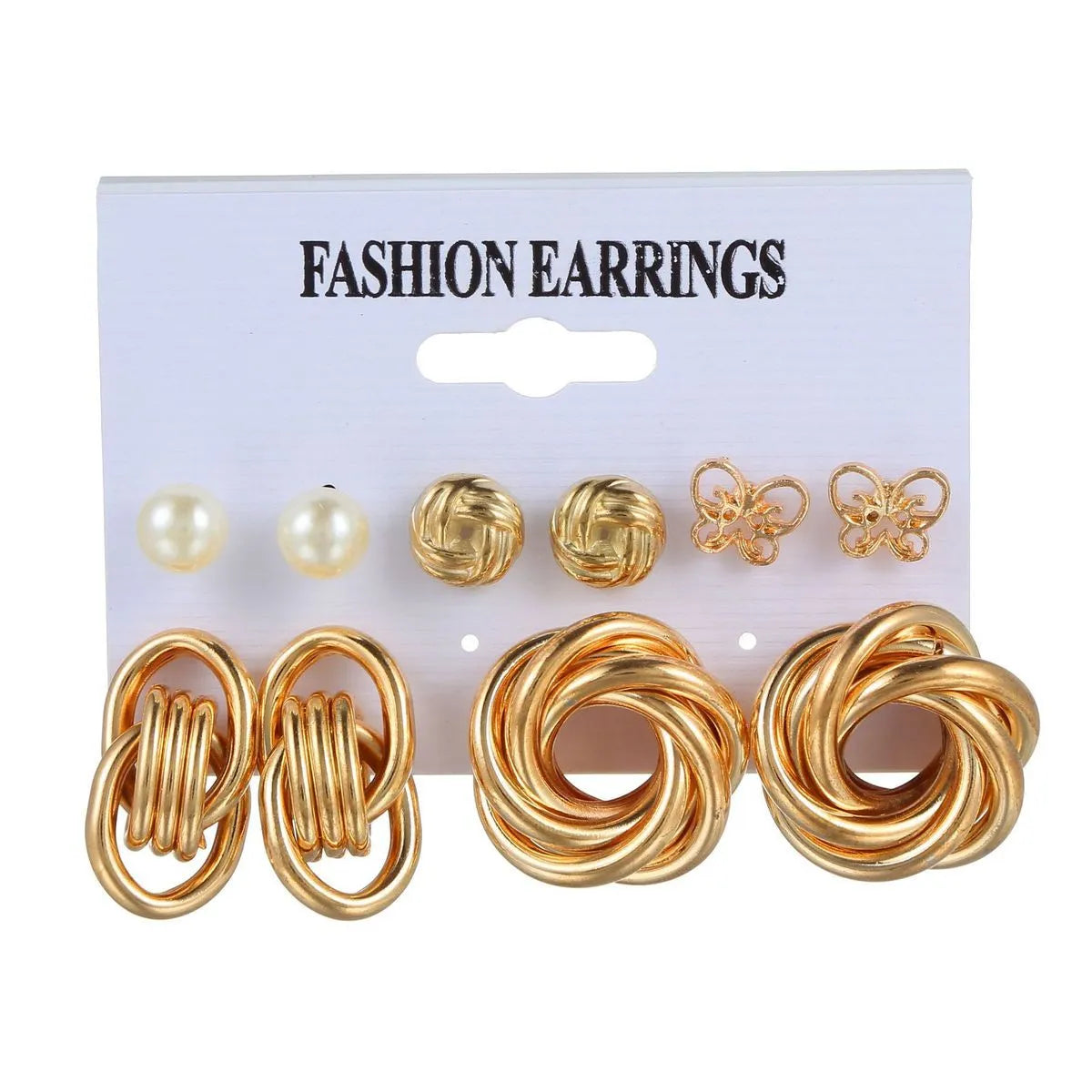 Basic Simple Style Heart Shape Spiral Stripe Leopard Arylic Imitation Pearl Alloy Inlay Rhinestones Women'S Earrings