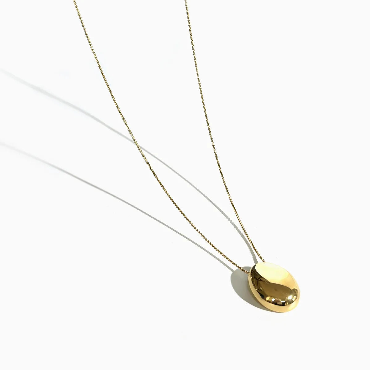 Basic Simple Style Oval Stainless Steel Pendant Necklace In Bulk