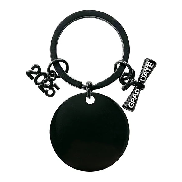 Basic Simple Style Round Letter Customization Laser Engraving 201 Stainless Steel Plating Unisex Bag Pendant Keychain