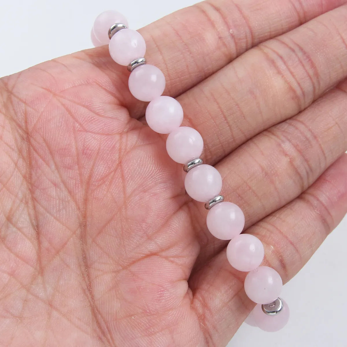 Basic Simple Style Round Stainless Steel Natural Stone Bracelets In Bulk