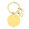 Basic Simple Style Round Star Customization Laser Engraving 201 Stainless Steel Plating Unisex Bag Pendant Keychain