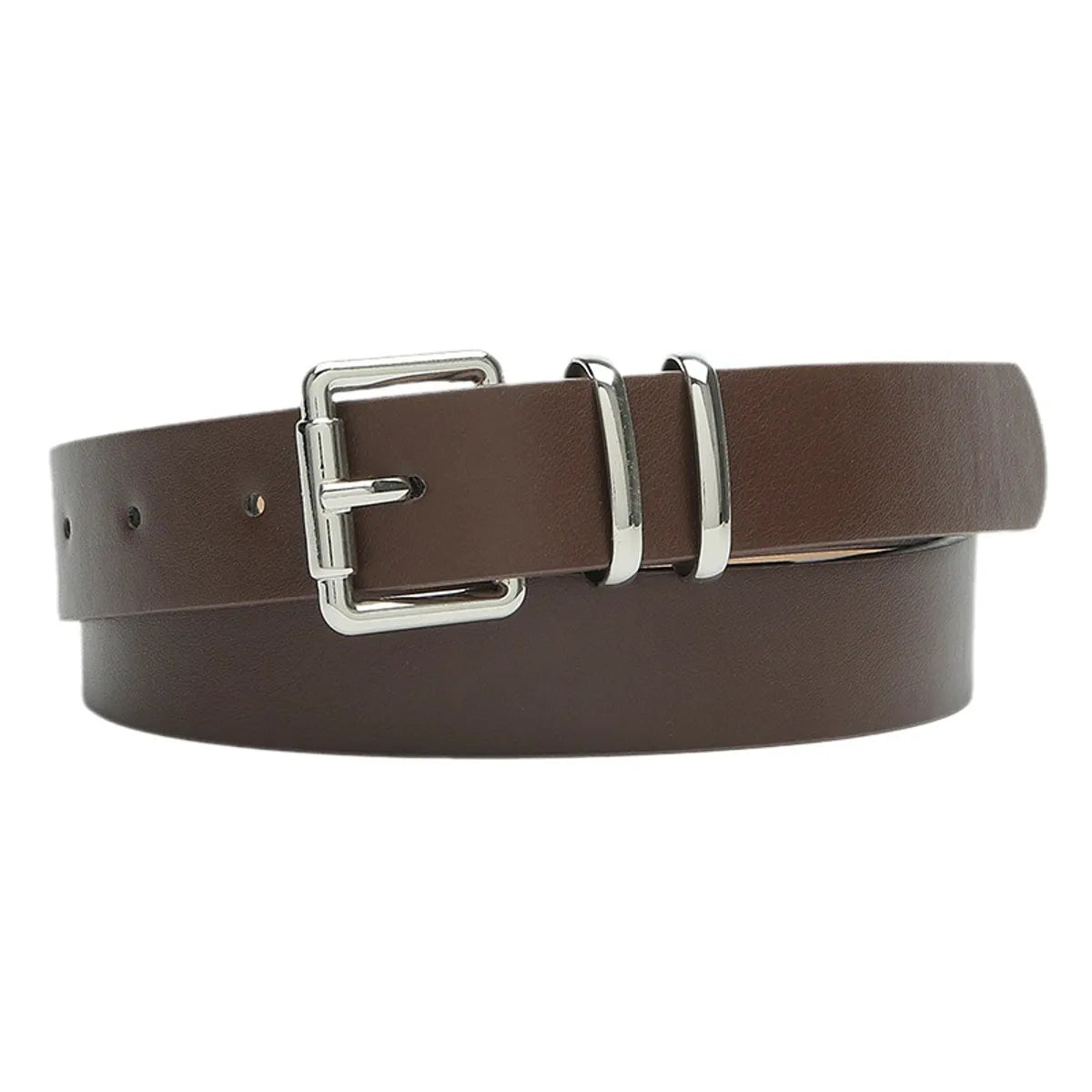 Basic Simple Style Solid Color Pu Leather Alloy Women'S Leather Belts