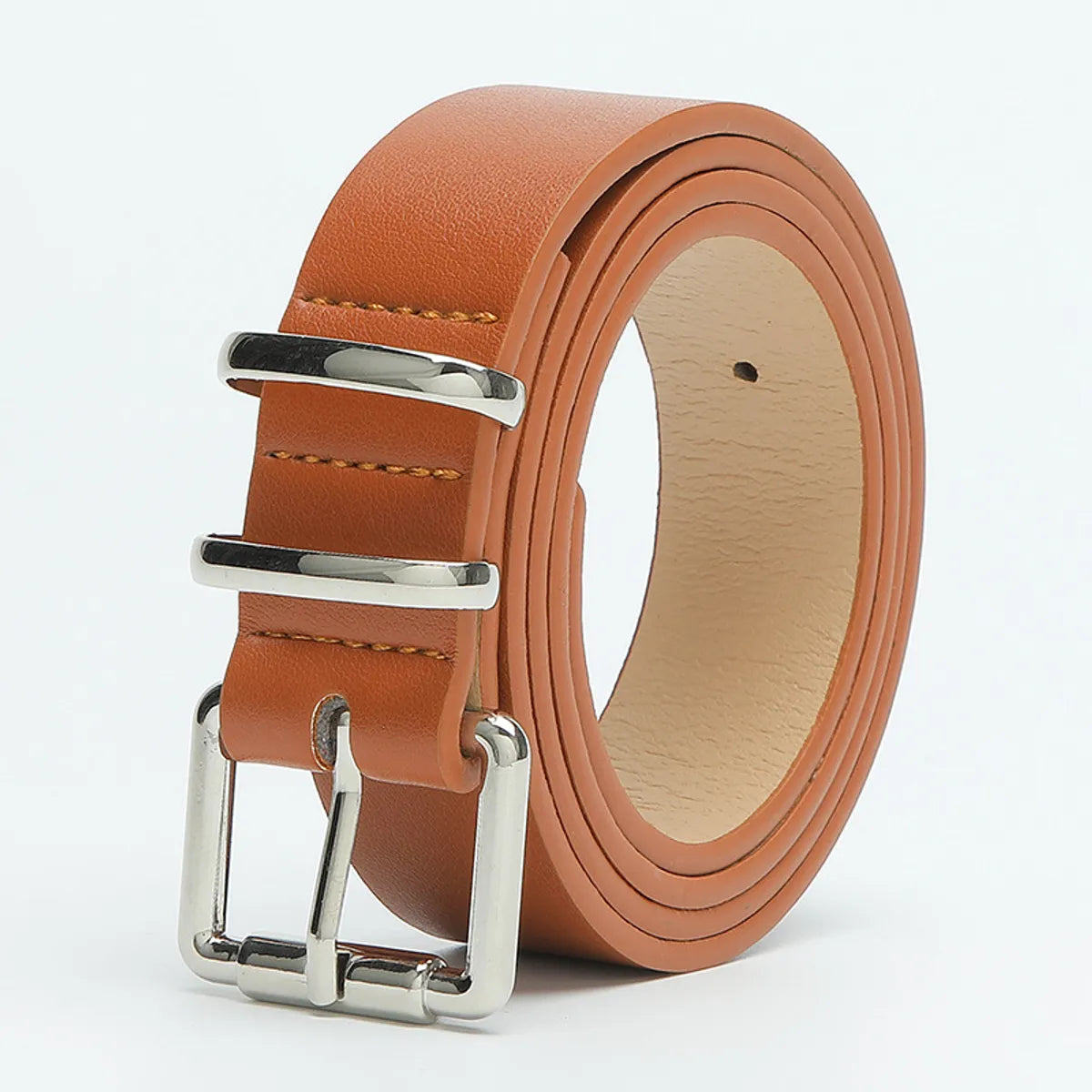 Basic Simple Style Solid Color Pu Leather Alloy Women'S Leather Belts