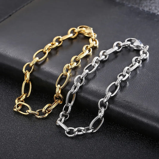 Basic Simple Style Solid Color Stainless Steel 18k Gold Plated Unisex Bracelets