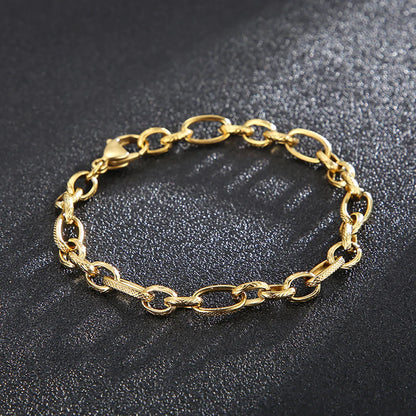 Basic Simple Style Solid Color Stainless Steel 18k Gold Plated Unisex Bracelets