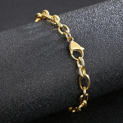 Basic Simple Style Solid Color Stainless Steel 18k Gold Plated Unisex Bracelets