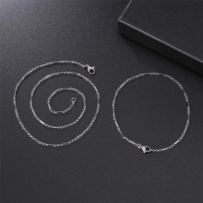 Basic Simple Style Solid Color Stainless Steel Bracelets Necklace