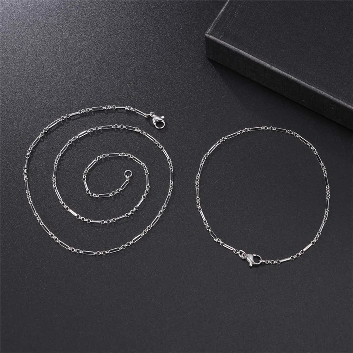 Basic Simple Style Solid Color Stainless Steel Bracelets Necklace