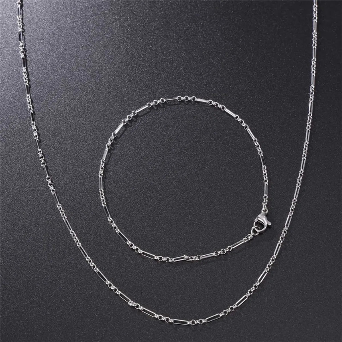 Basic Simple Style Solid Color Stainless Steel Bracelets Necklace