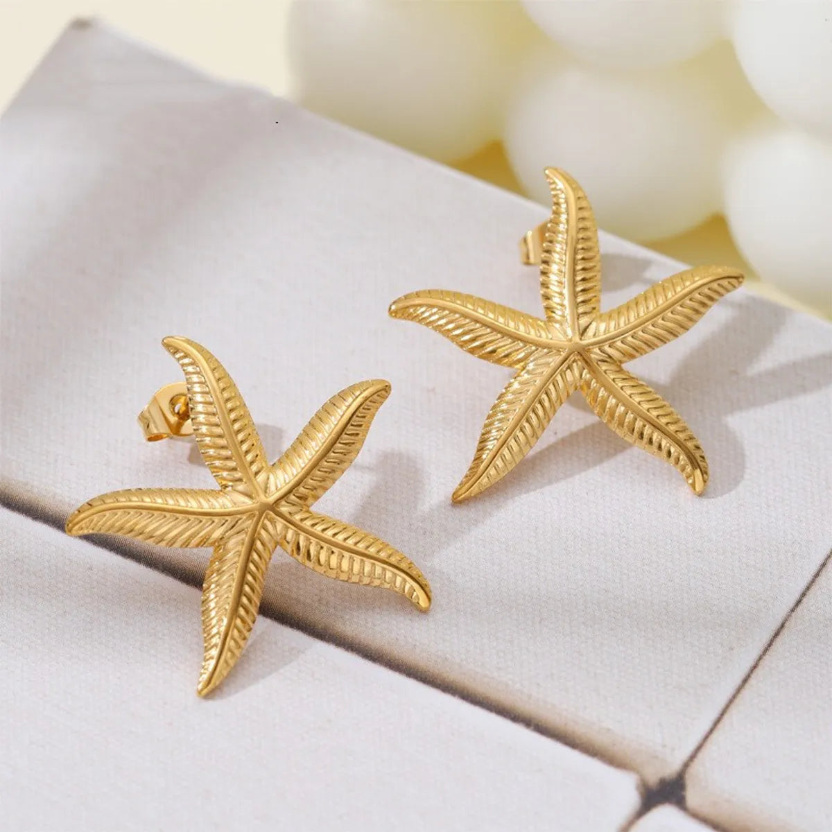 Basic Simple Style Starfish Plating Titanium Steel Ear Studs