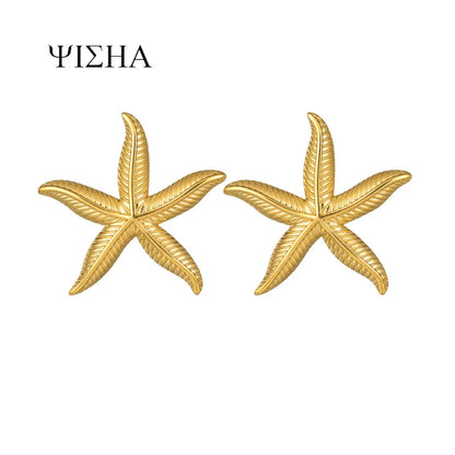 Basic Simple Style Starfish Plating Titanium Steel Ear Studs