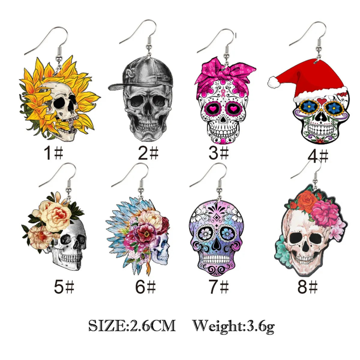 Basic Skull Arylic Patchwork Women'S Drop Earrings